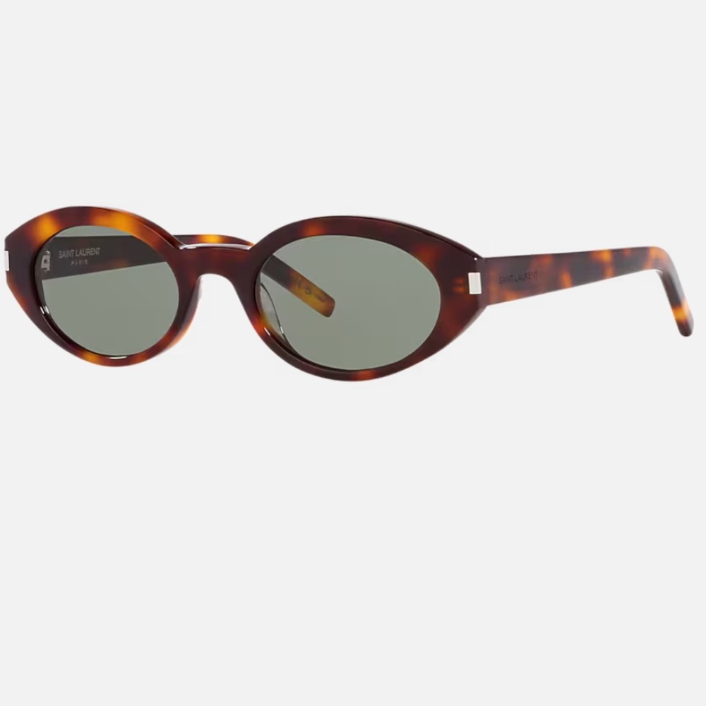 Saint Laurent Brown Oval Sunglasses Retro Design